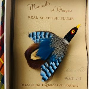 Monteiths of Glasgow Real Scottish Plume Pin. Made in the highlands of Scotland